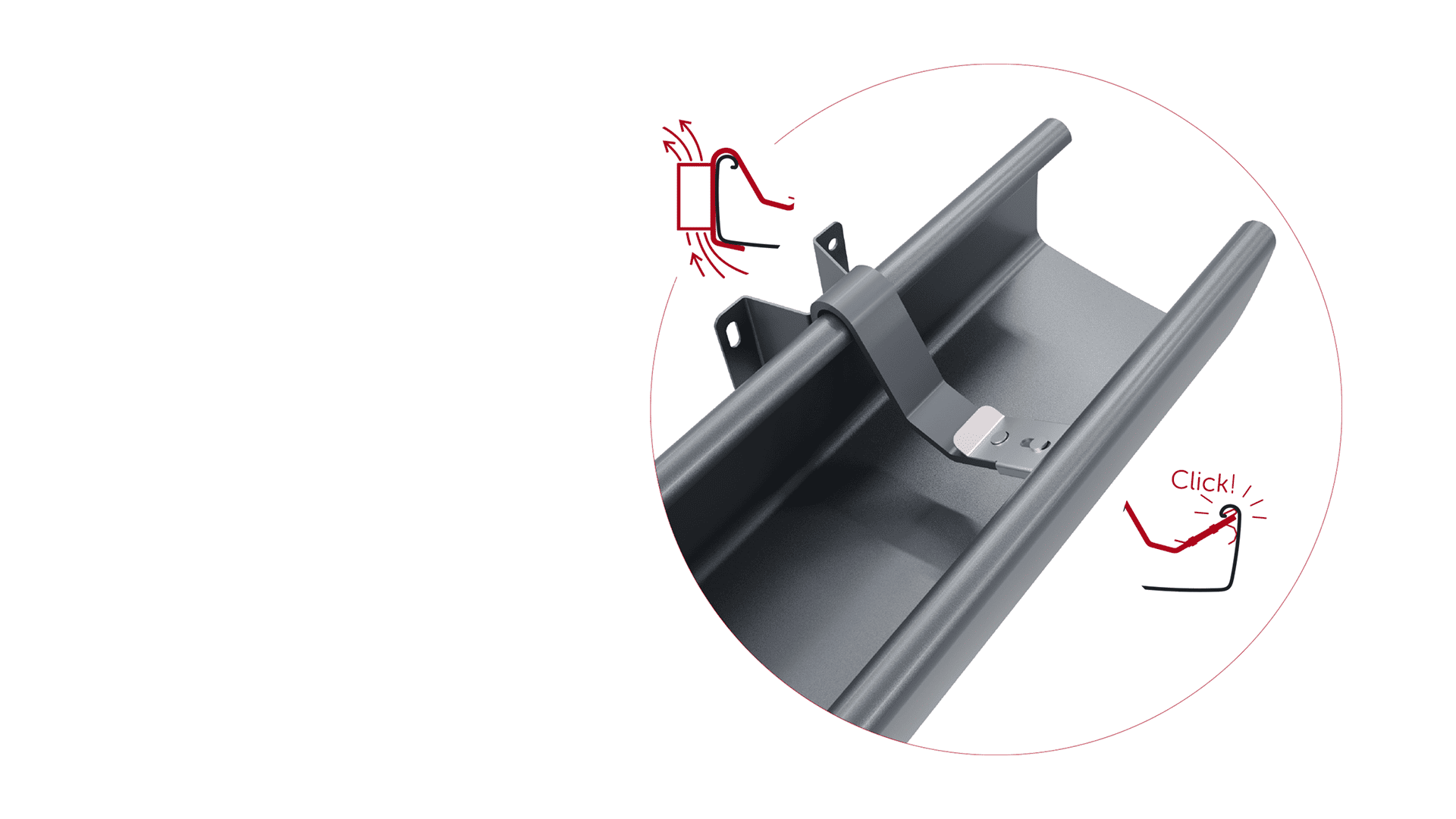 Dachentwässerung RANA Rinne wird einfach eingeclickt