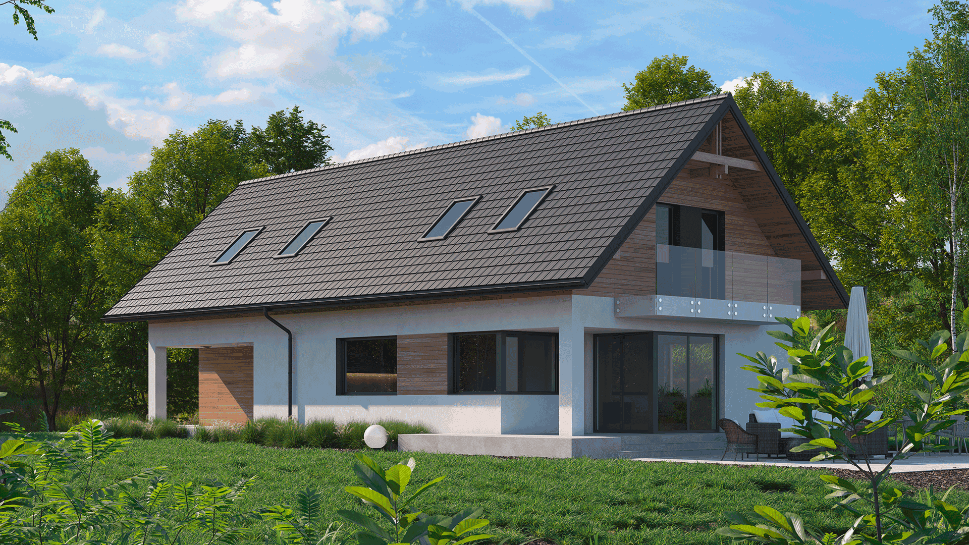 Modernes Haus mit Dachmodul Luna