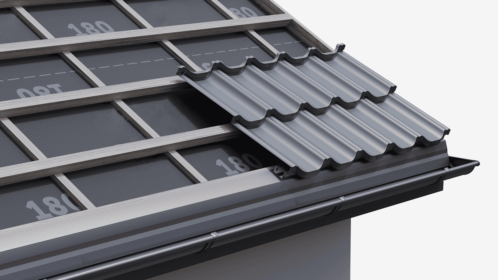 Start des Aufbaus der Dachmodule