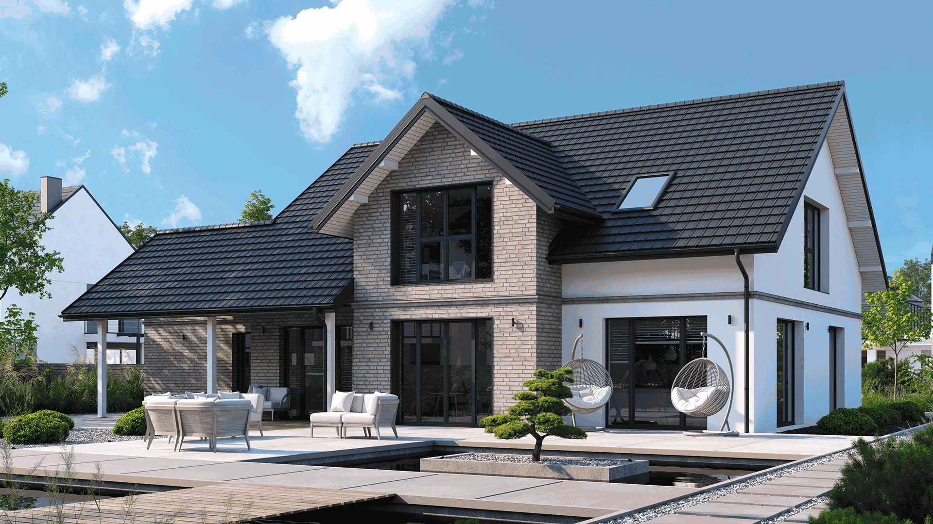 Modernes Haus mit dem Dachmodul Astra