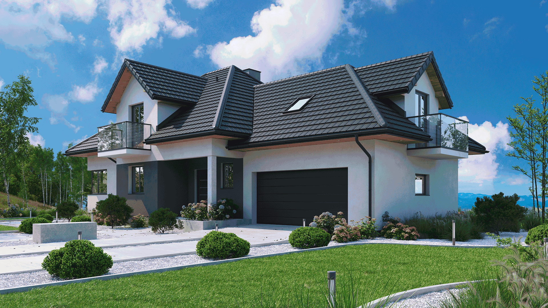 Modernes Haus mit dem Dachmodul Astra