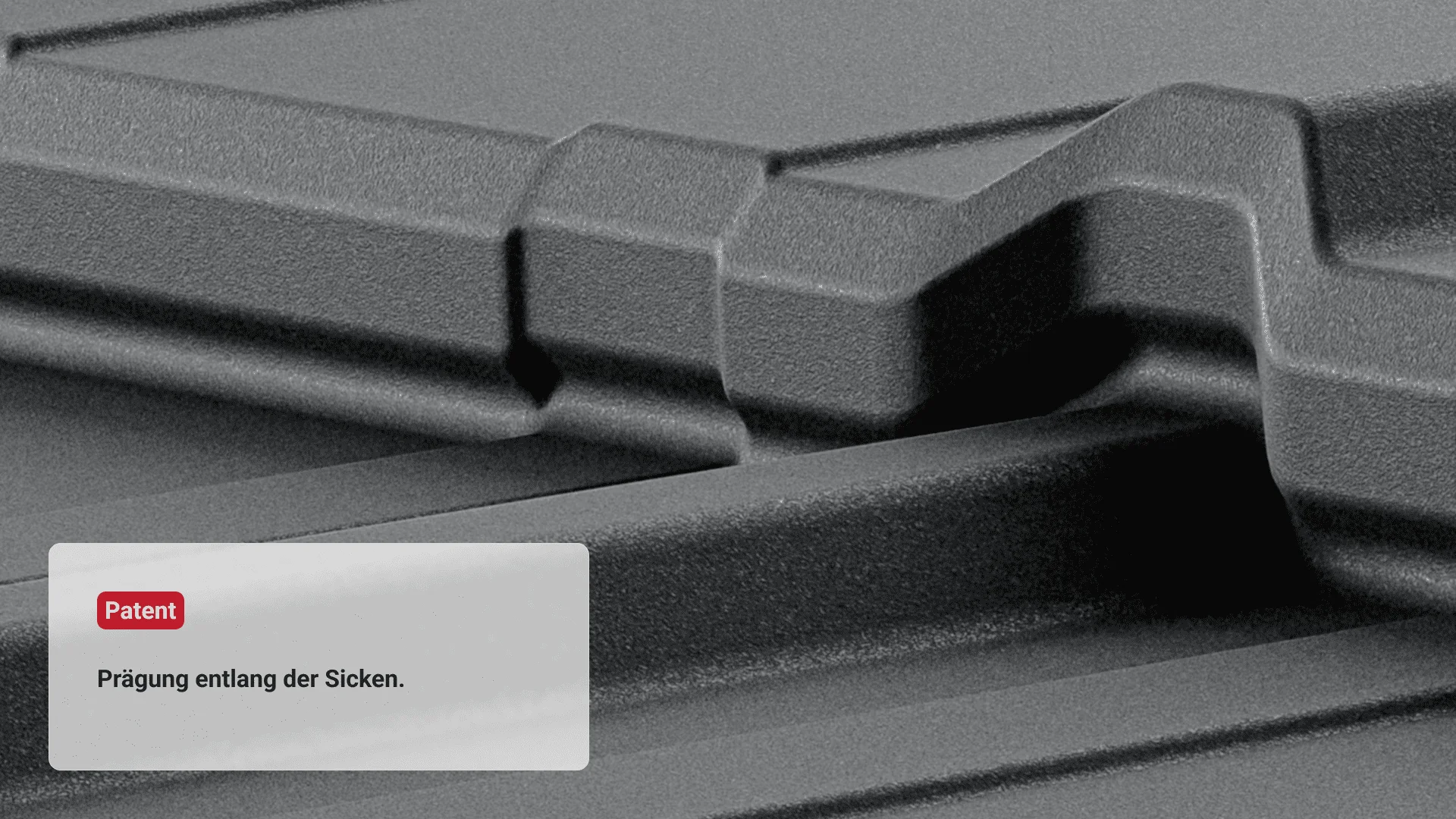 Dachmodul Patent Prägung der Sicken